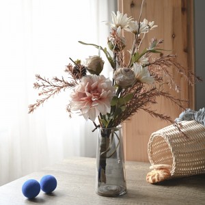 CF01003 Kunstig dahlia roser krysantemum bukett Nytt design dekorative blomster og planter