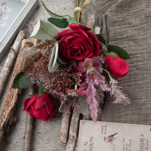 Bouquet de roses artificielles DY1-3976, décorations festives de haute qualité