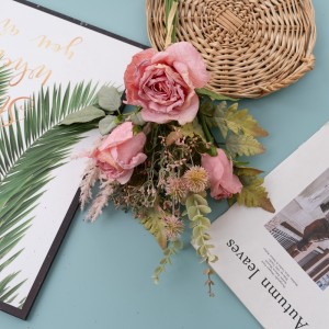 DY1-5303 Bouquet flè atifisyèl Rose Wholesale Wedding Centerpieces