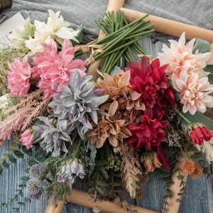 DY1-5327 Bouquet de fleurs artificielles Dahlia centres de table de mariage populaires