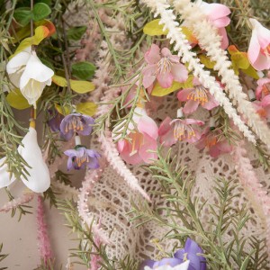 DY1-6435 Buqetë me lule artificiale Orkide Qendër realiste për dasma