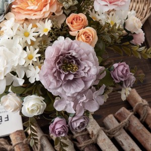 MW55721 Вештачки цветен букет божур Трговија на големо за градинарска свадбена декорација