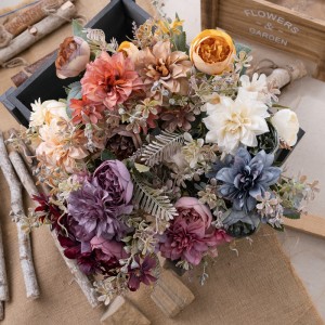 MW55746 dirbtinių gėlių puokštė Dahlia karšta parduoda dekoratyvines gėles ir augalus
