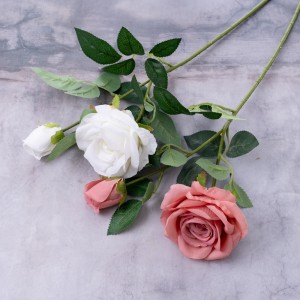 CL03510 Atifisyèl flè Rose cho vann dekoratif flè ak plant yo