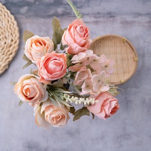 CL10504 Šopek umetnih rož Rose vroče prodajane okrasne rože in rastline