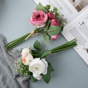 DY1-5671 Ram de flors artificials Roses de venda calenta de fons de paret de flors