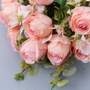 MW31503 Buquê de flores artificiais rosa peças centrais de casamento realistas