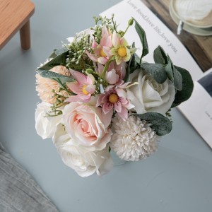 DY1-4042 Buqetë me lule artificiale Trëndafila Furnizim popullor për dasma