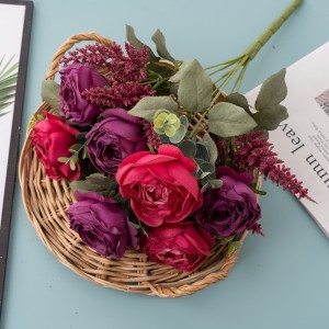 Bouquet de roses artificielles DY1-4539, centres de table de mariage de haute qualité