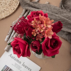 DY1-4563 Künstlicher Blumenstrauß Rose, neues Design, dekorative Blume