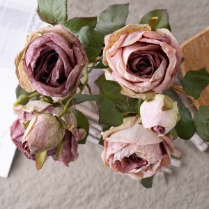 CL77515 Bunga Tiruan Rose Kilang Jualan Terus Latar Belakang Dinding Bunga