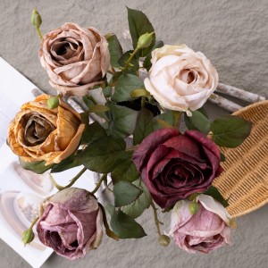 CL77524 Rosa de flors artificials Flor decorativa de venda calenta