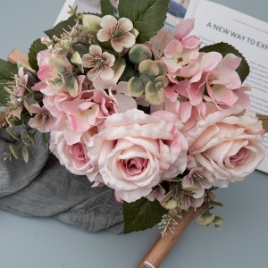 CL04510 Buquê de flores artificiais rosa peças centrais de casamento populares