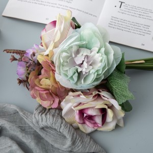 DY1-3251 Artificial Flower Bouquet Rose Realistic Silk Flowers