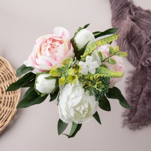 DY1-3296 Ramo de flores artificiales Peonía Decoración popular para bodas de xardín