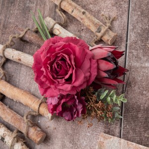 DY1-5350 Kunsmatige blomboeket Rose Realistiese syblomme