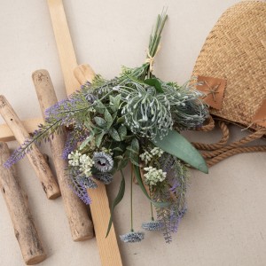 DY1-5420 Artificial Ruva Bouquet Lavender Inopisa Kutengesa Festive Decors