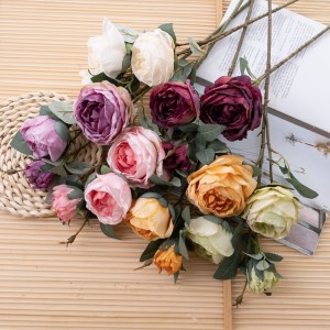 MW55741 Artificial Flower Rose Factory Shitje Direkte Dekoratë për festë