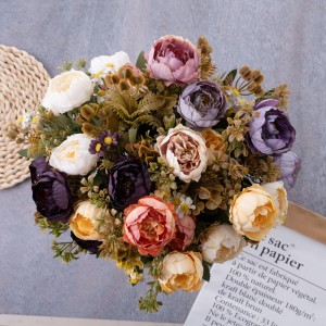 دسته گل مصنوعی گل داوودی MW57515 گل ابریشم ارزان قیمت