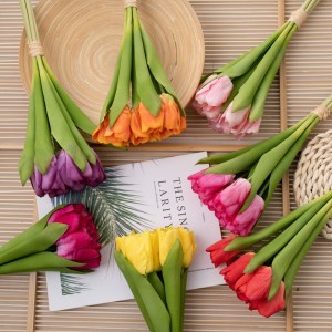MW59618 مصنوعي گلن جو گلدستا Tulip گرم وڪرو آرائشي گل