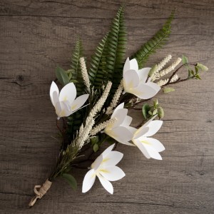 CF01032 ភួងផ្កាសិប្បនិម្មិត Magnolia Fern រោងចក្រលក់ផ្ទាល់ផ្កាជញ្ជាំងខាងក្រោយ