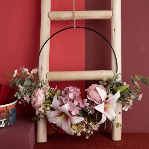 CF01089 Coroa de rosas de té de lirio artificial Novo deseño de fondo de parede de flores