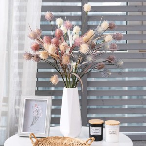 MW09107 ផ្កាសិប្បនិម្មិត Flocking 7 Flower-headed Dandelion Sprigs Greenery Spray Tables Centerpieces Floral Arrangement