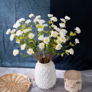 YC1109 – chrysanthème artificiel en soie, marguerite, fleurs sauvages avec tiges, pour décoration de centre de Table de jardin de maison