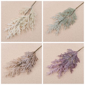 MW09110 Flocked Pine Grass Long Branch Artificial Flower Plant Long Stem for Home Wedding Decoration Party