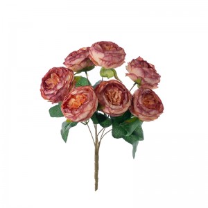 MW31506 कृत्रिम फूलों का गुलदस्ता गुलाब गर्म बिक्री उत्सव सजावट