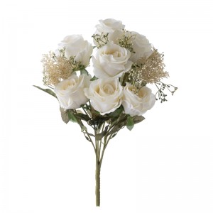 DY1-4570 Μπουκέτο Τεχνητού Λουλουδιού Τριαντάφυλλο Χονδρικό Διακοσμητικό Λουλούδι