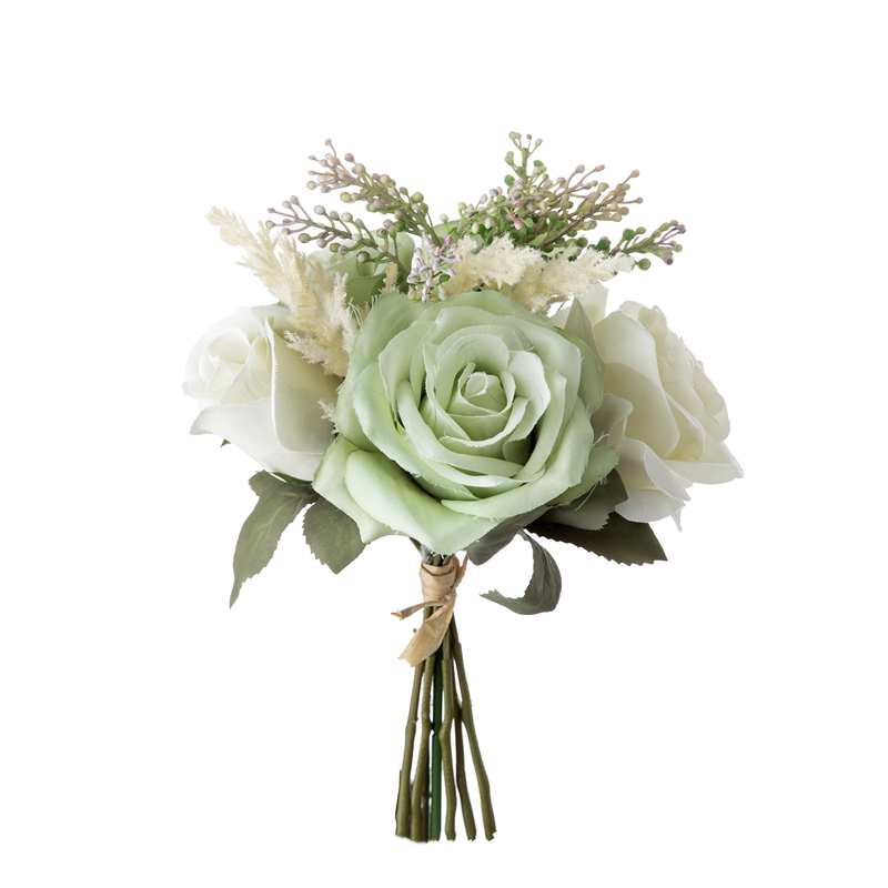 DY1-4599 ช่อดอกไม้ประดิษฐ์ดอกกุหลาบตกแต่งงานแต่งงานราคาถูก