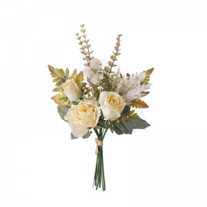 DY1-5303 Dirbtinių gėlių puokštė rožių didmeninė vestuvių puošmena