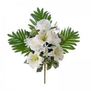 CL81502 Umelá kvetinová kytica Lily Predajná záhradná svadobná dekorácia