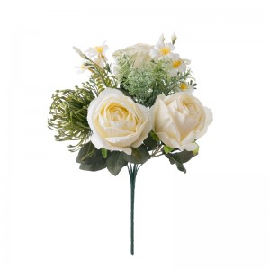 DY1-6486 Bouquet di fiori artificiali Rose Factory Vendita diretta Fornitura di matrimoniu