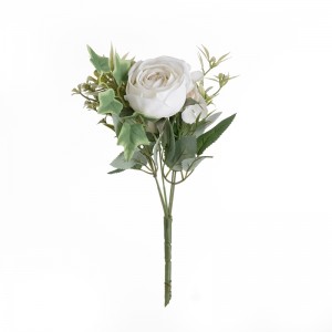 MW55705 Букет од вештачко цвеќе Роза со нов дизајн Свилени цвеќиња