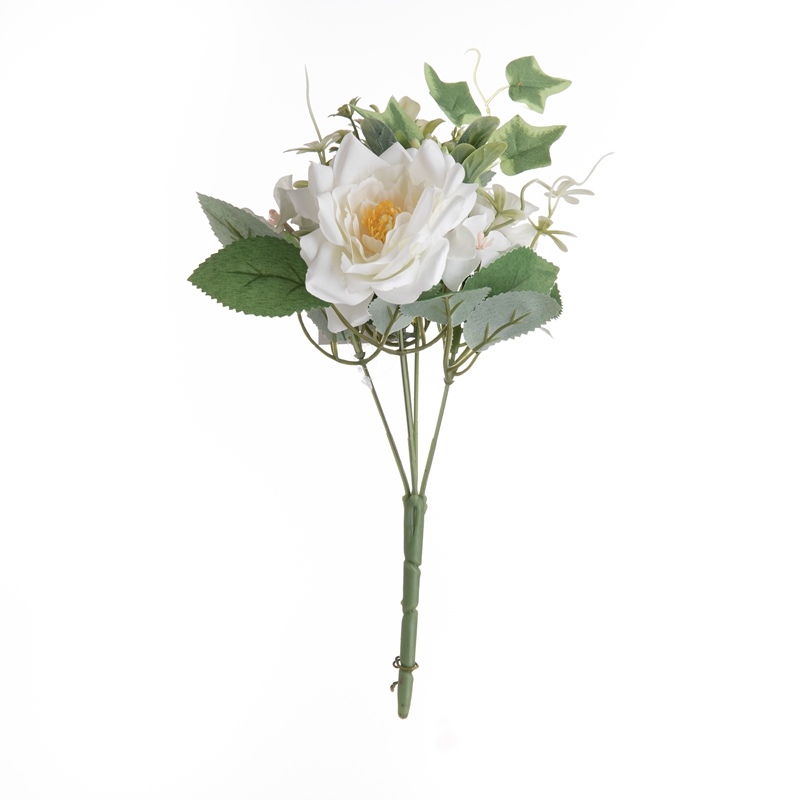 MW55710 Kunstig blomsterbukett Rose Realistisk bryllupsdekorasjon