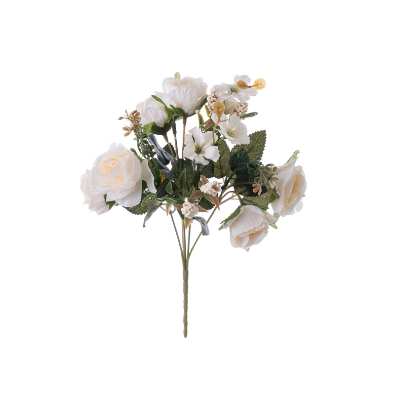 MW57510 Artificial Flower Bouquet Rose Hot ere silk okooko osisi