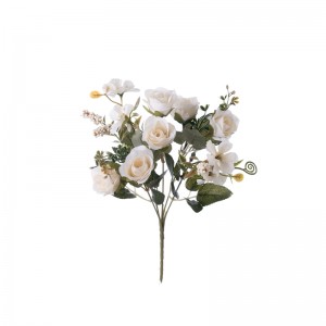 MW57511 Artificial Flower Bouquet Rose Ihe osise agbamakwụkwọ ọhụrụ