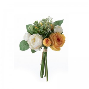DY1-5671 Bouquet di fiori artificiali Rose Vendita calda di u fondu di u muru di fiori