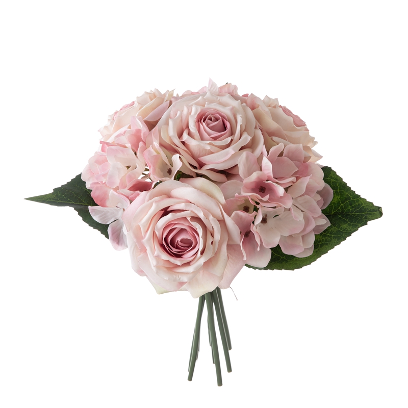 CL04514 Bouquet flè atifisyèl Rose cho vann maryaj Centerpieces