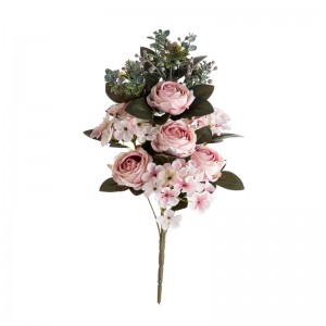 CL04516 مصنوعی پھولوں کا گلدستہ گلاب کے مشہور ویڈنگ سینٹر پیس
