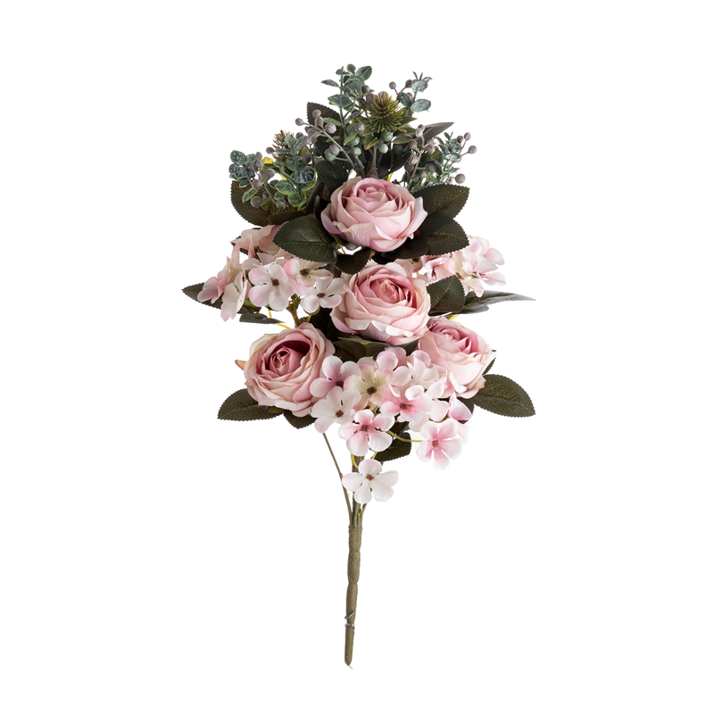 CL04516 कृत्रिम फूलों का गुलदस्ता गुलाब लोकप्रिय वेडिंग सेंटरपीस
