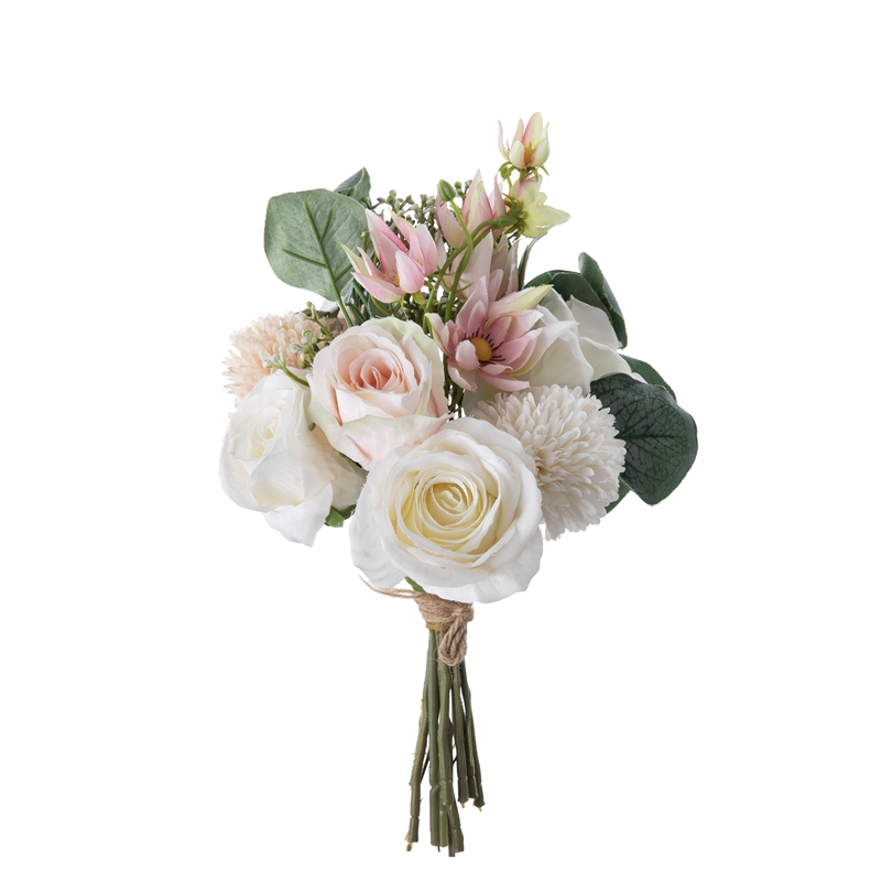 DY1-4042 Bouquet di fiori artificiali Rosa Fornitura per matrimoni popolari