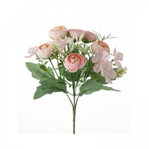 MW66826Buquê de flores artificiais rosa flor decorativa de alta qualidade