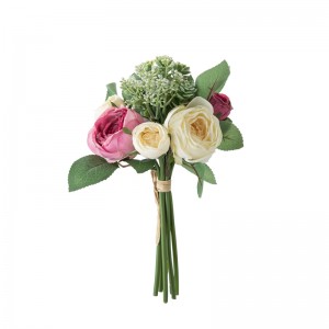 DY1-5671 kunstlillede kimp roosi kuumalt müüa lilledega seina taust