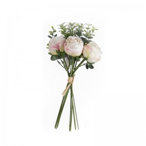 DY1-6301 कृत्रिम फुलांचा पुष्पगुच्छ गुलाब गरम विक्री सजावटीच्या फुलांचा