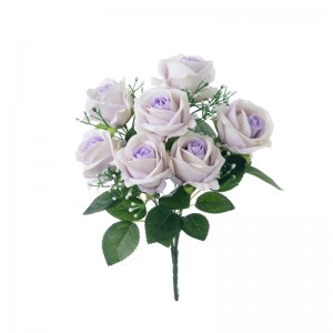 CL86502 זר פרחים מלאכותיים ורד במפעל מכירה ישירה של פרחי משי