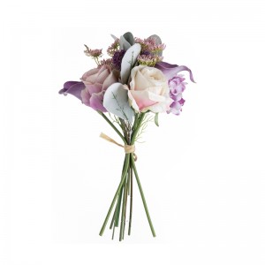 DY1-6129 mākslīgo ziedu pušķis ar rožu karstu svētku rotājumu pārdošana