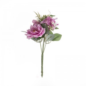 MW55710 Kunstig blomsterbukett Rose Realistisk bryllupsdekorasjon